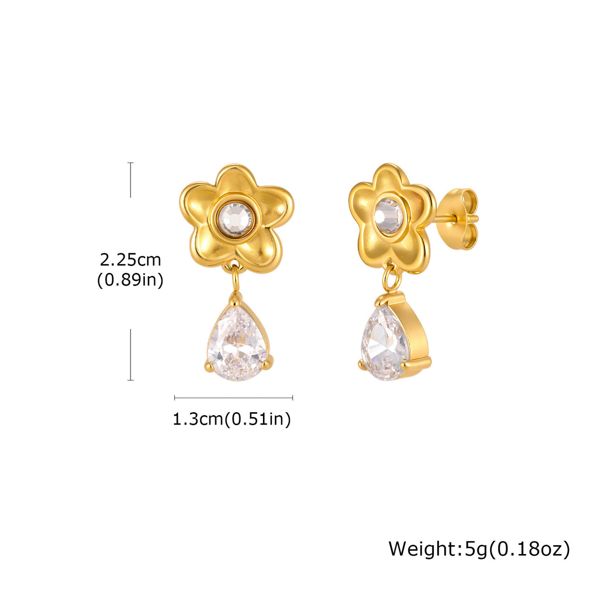 Zircon Floral Vintage Earrings