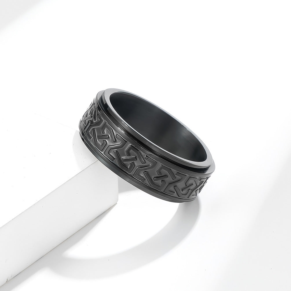 Planderful Everyday Genie Eternal Braided Stainless Steel Rotating Ring For Men And Women Literary Jewelry Size 7 To 12