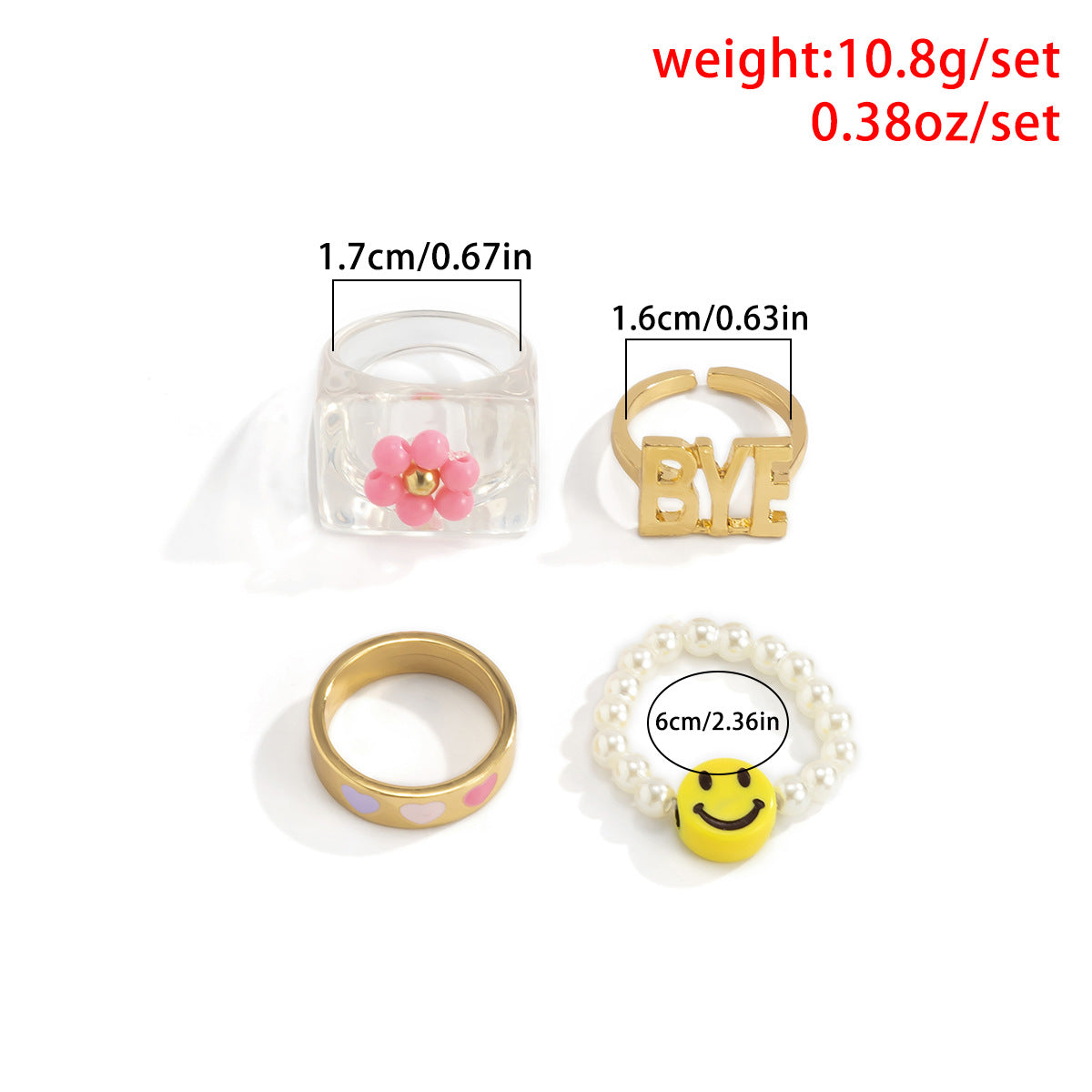 Smiling Face Flower Pearl Bracelet Ring With Imitation Pearl Bracelet