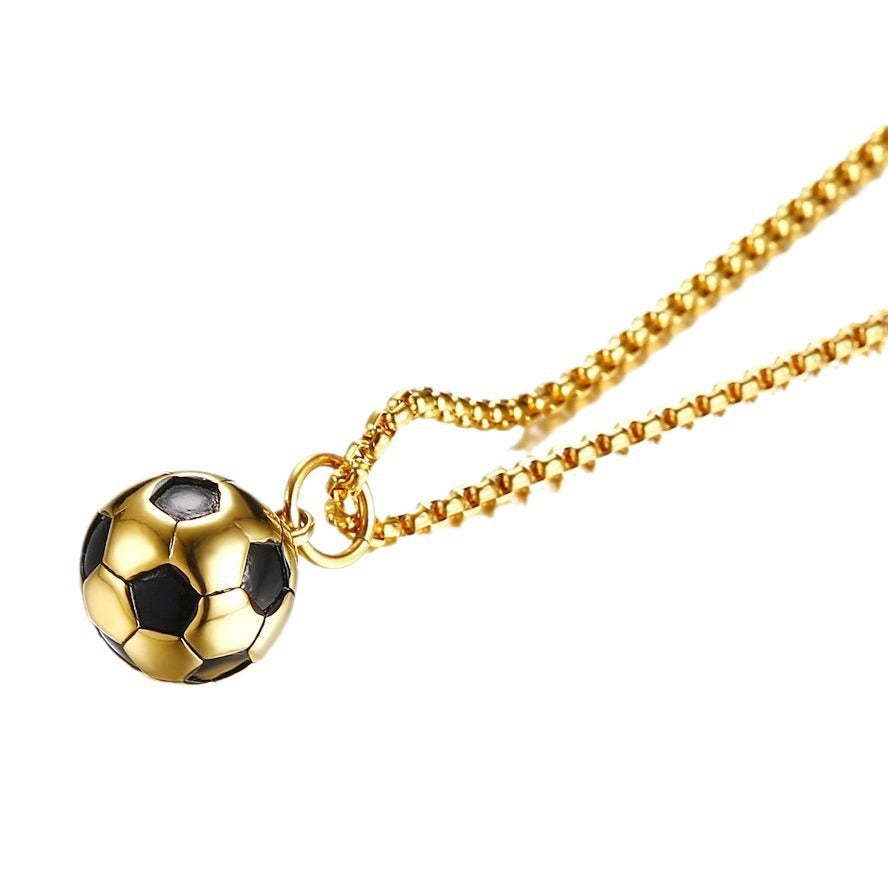 Cross-Border E-Commerce Jewelry Men's Football Pendant Necklace