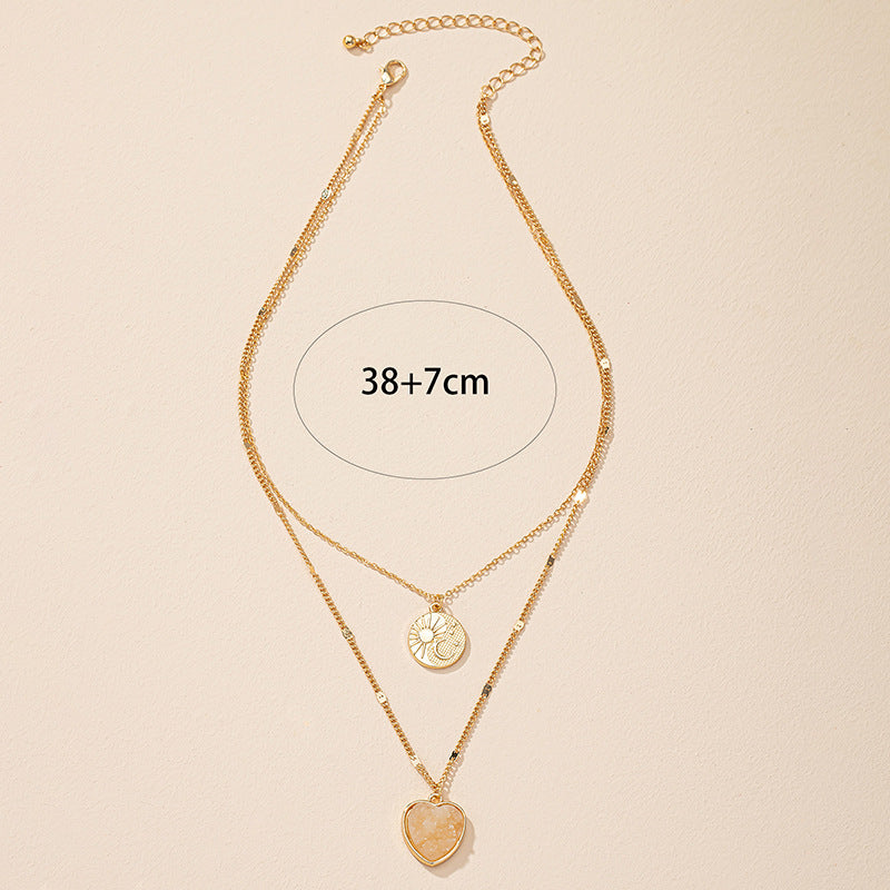 Chic Heart Pendant Necklace with Cross-Border Appeal