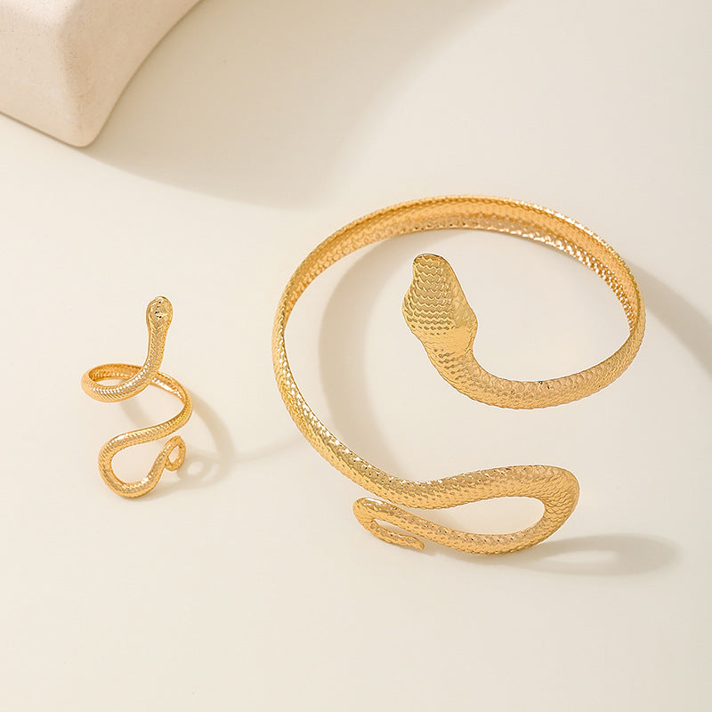 Irregular Serpentine Bracelet Ring Set by Planderful for Spring