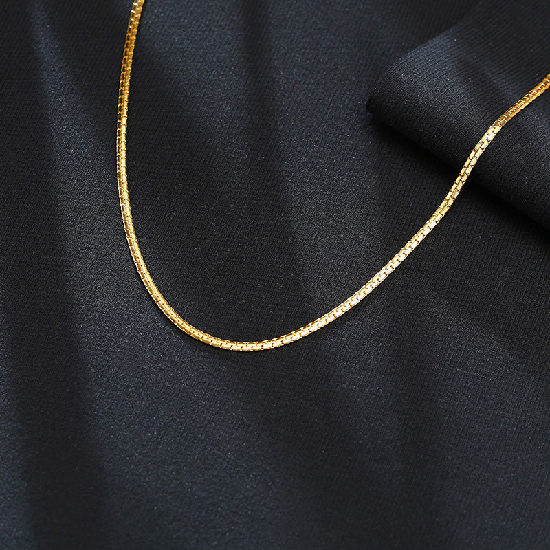 Jewelry Chain Stainless Steel Flat Chain Necklace Gold 3MM