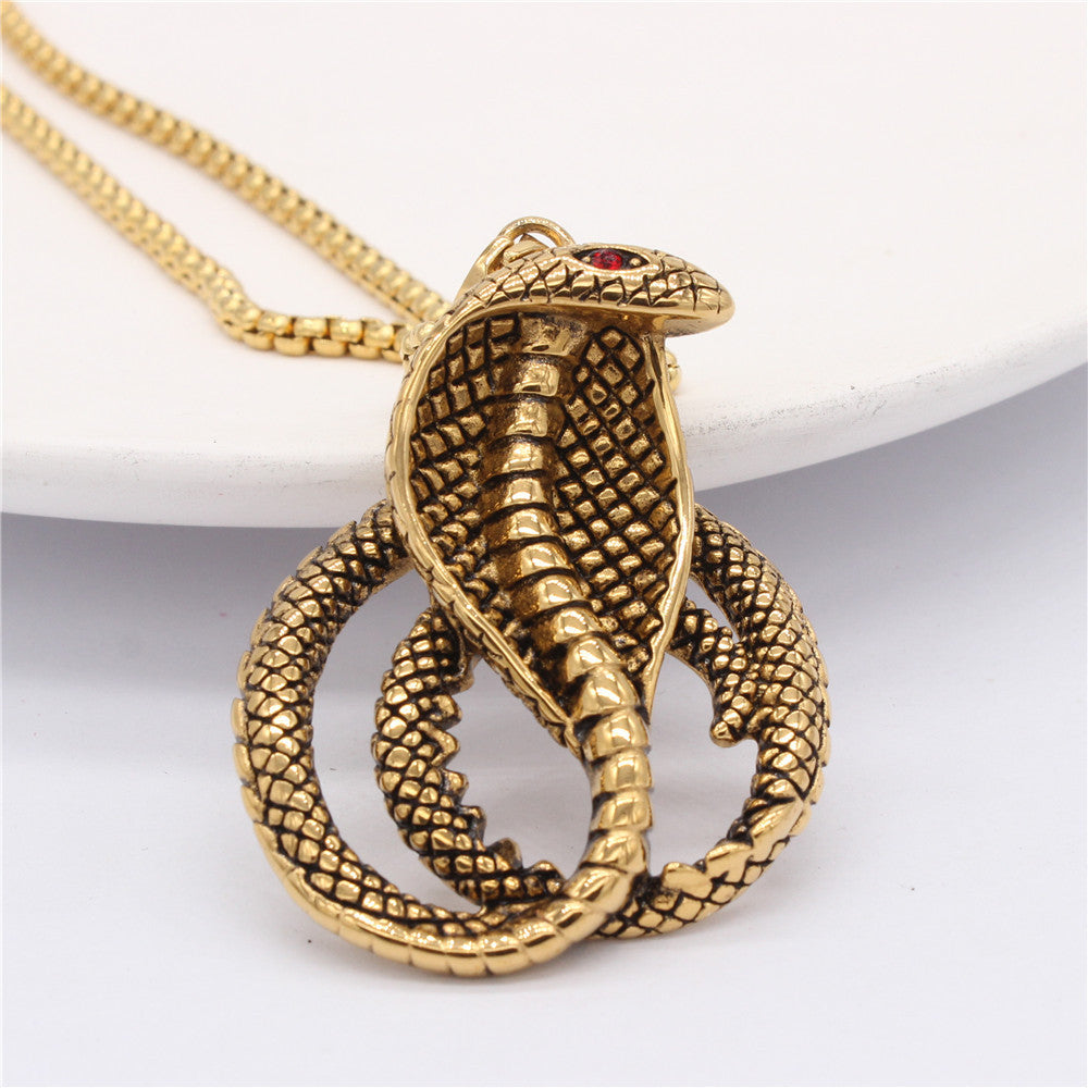 Cobra Pendant Premium Titanium Steel Unisex Jewelry For Men And Women Protection Statement Planderful Everyday Genie