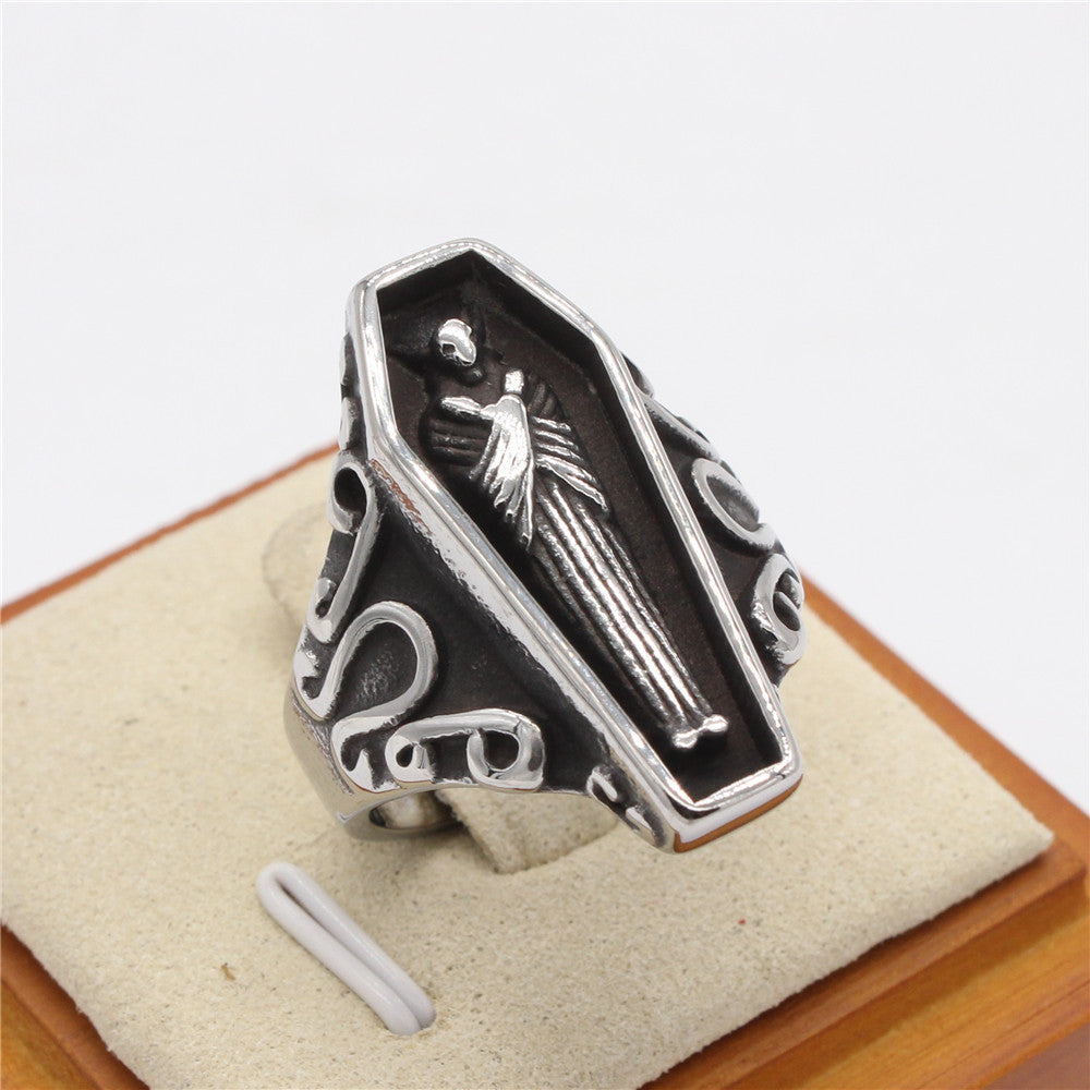 Mummy Coffin Titanium Steel Ring