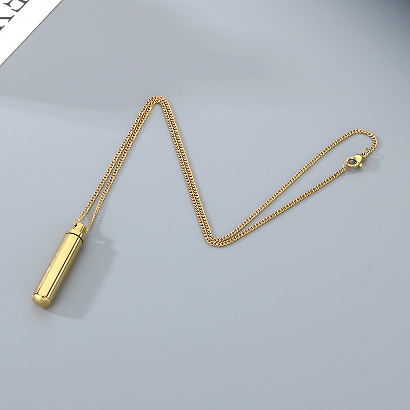 Planderful Perfume Bottle Pendant Openable Unisex Necklace