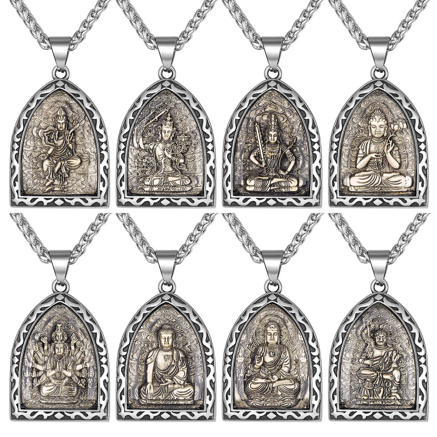 Steel Necklace – Elegant Zodiac Buddha Pendant