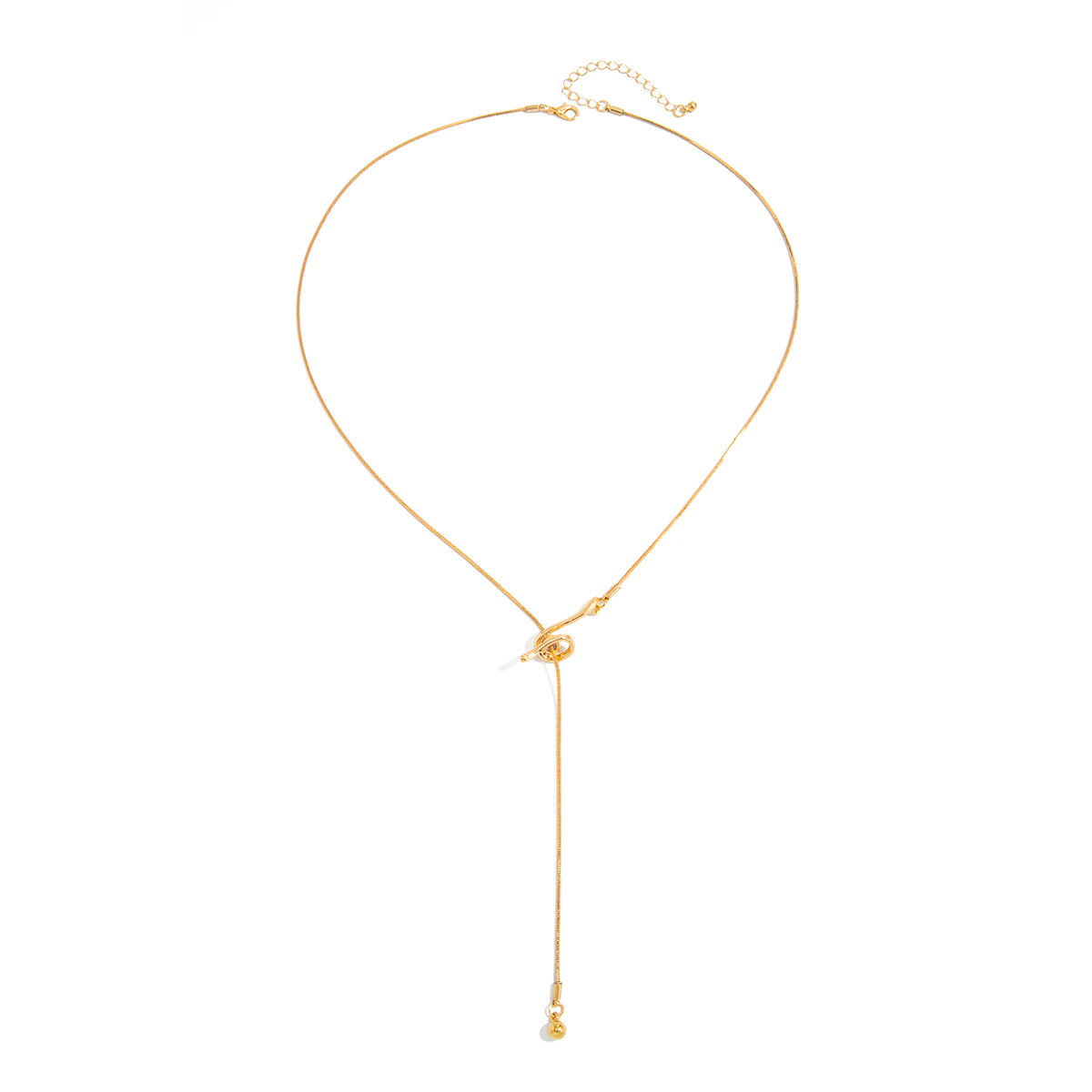 Adjustable Geometric Y-Shaped Snake Chain Necklace