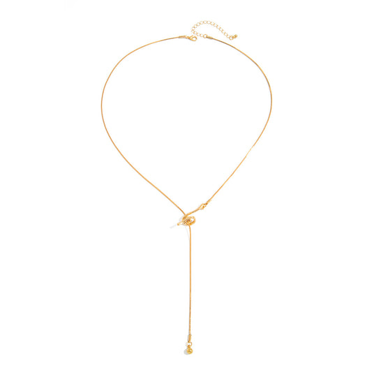 Adjustable Geometric Y-Shaped Snake Chain Necklace