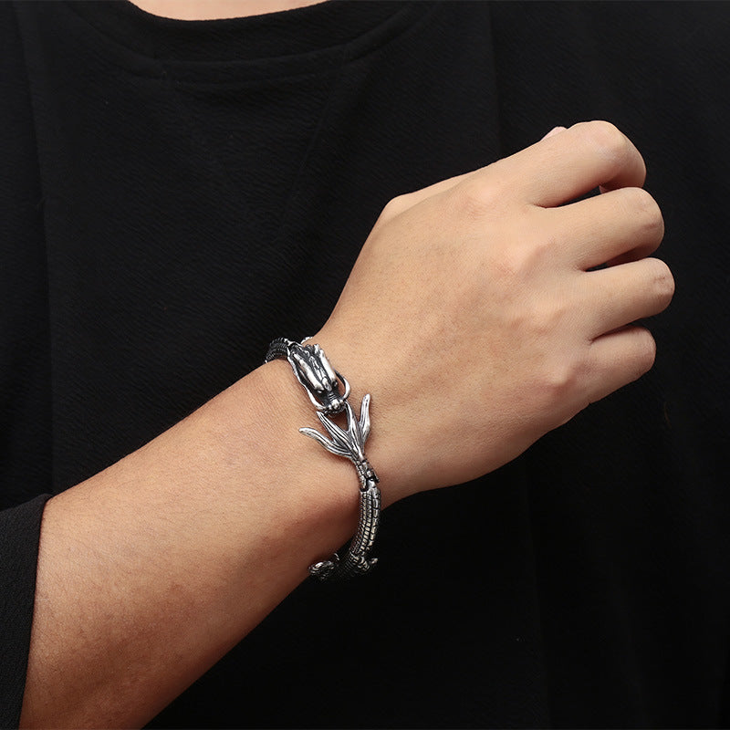 Guochao Benming Year Lucky Transshipment Dragon Bracelet – National Style Stainless