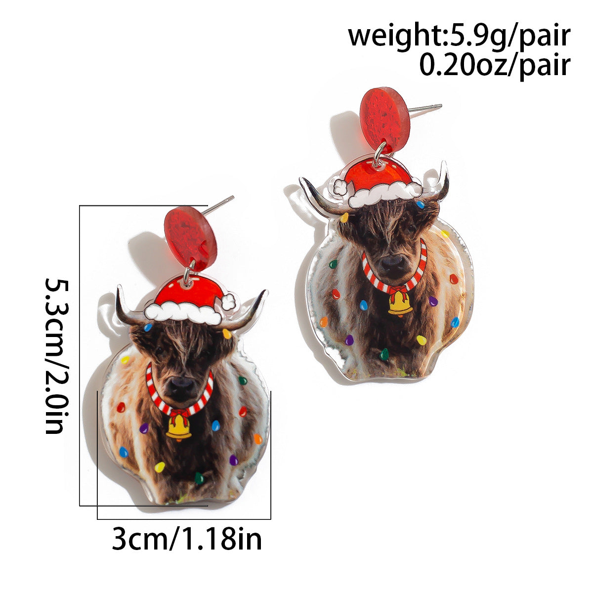 Planderful Vienna Verve Christmas Earrings Fringed Pendant For Women Elk Tree Design Statement