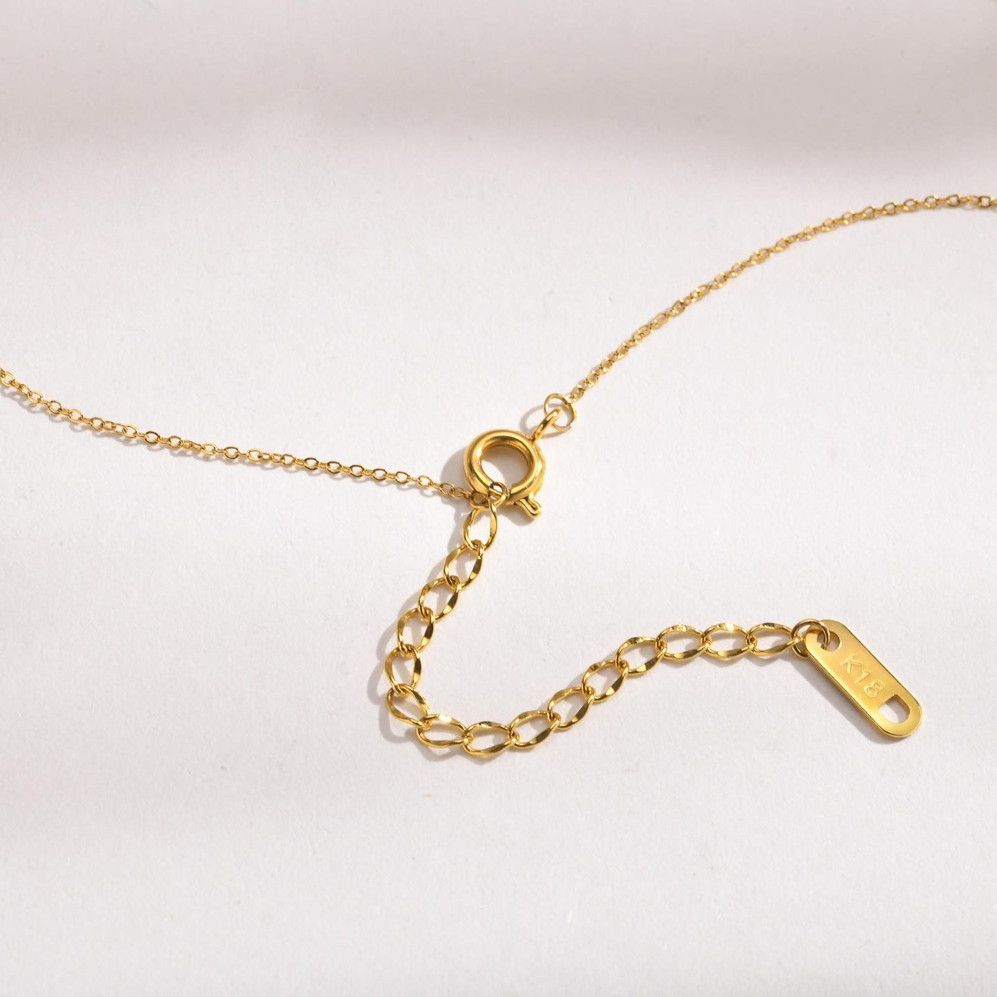 Stainless Steel Horse Eye Zircon Flat Cross Necklace 18K Gold