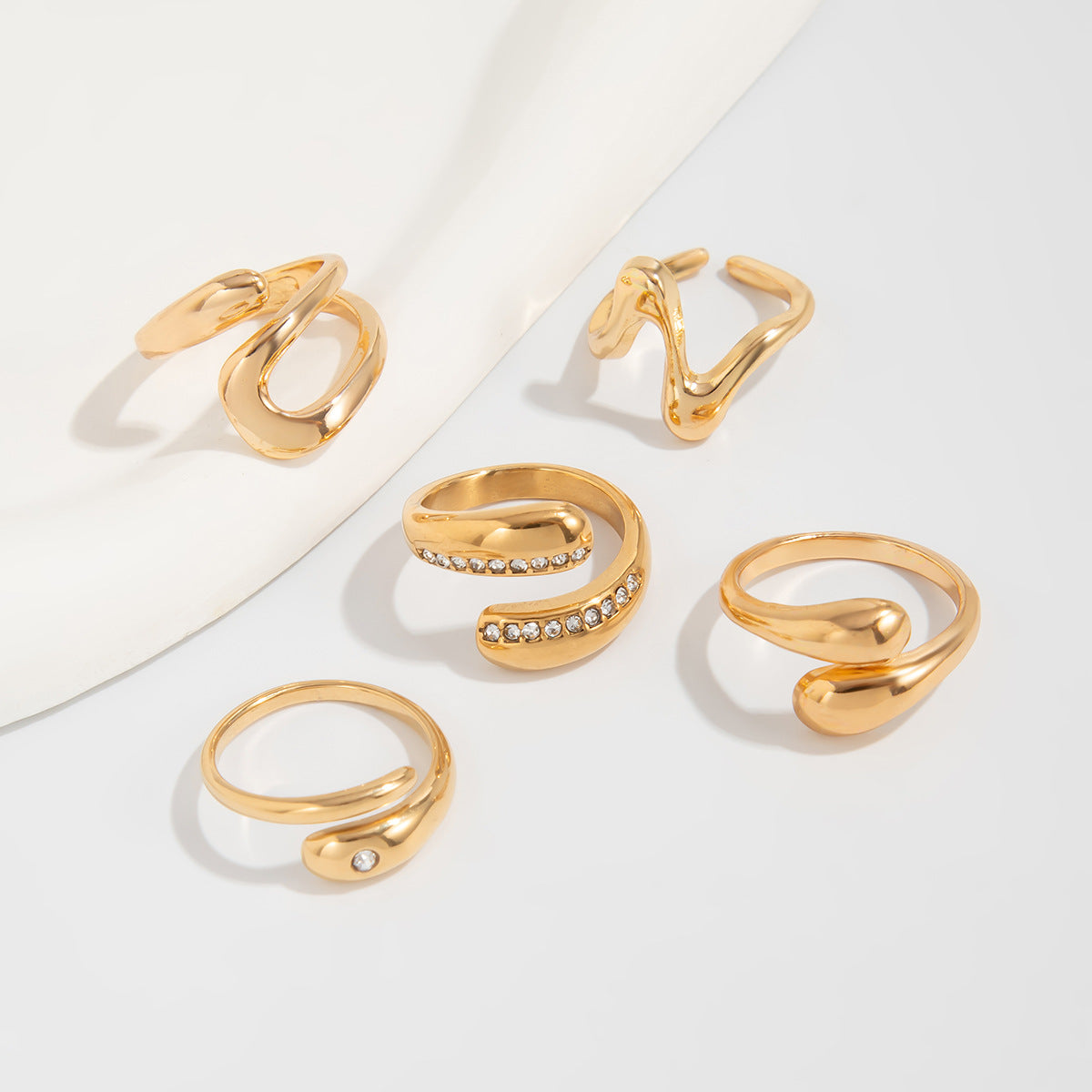 Planderful Vienna Verve Open Joint Ring For Women With Zircon Accent Minimalist Statement Jewelry