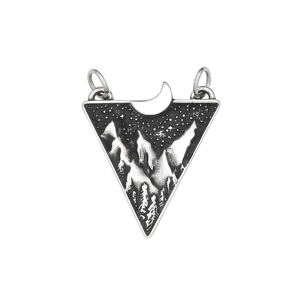 Punk Star Moon Pendant Necklace