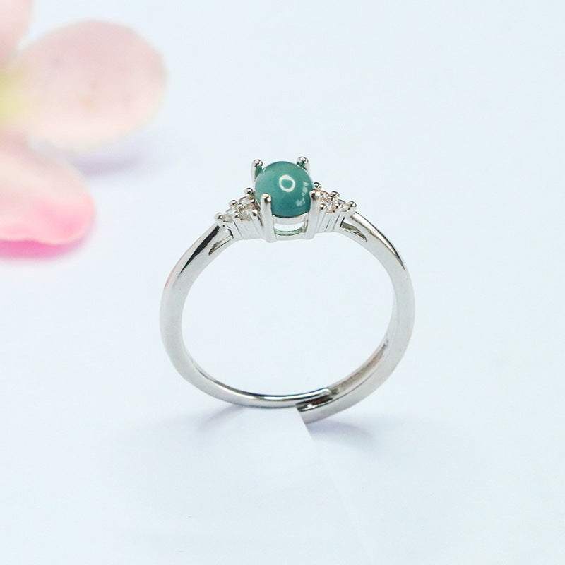 Blue-Water Jadeite Starburst Claw Ring