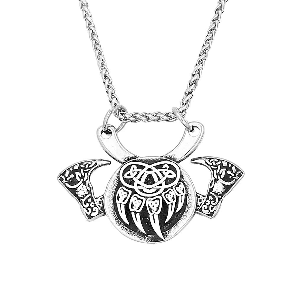 Celtic Viking Bat Stainless Steel Men's Pendant Necklace