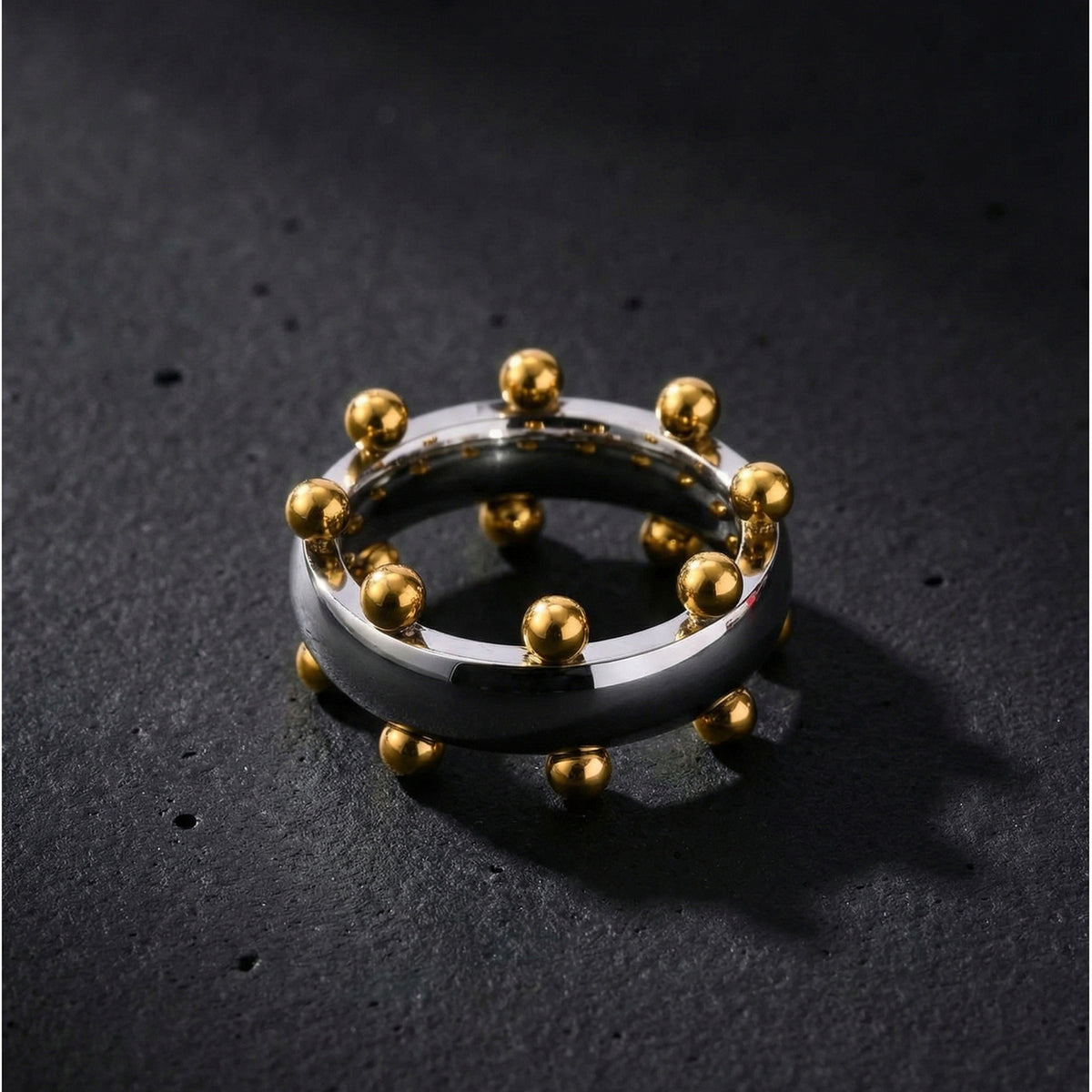 Stainless Steel Geometric Steel Ball Opening Bracelet Steel Ball Ring Cool Geometric