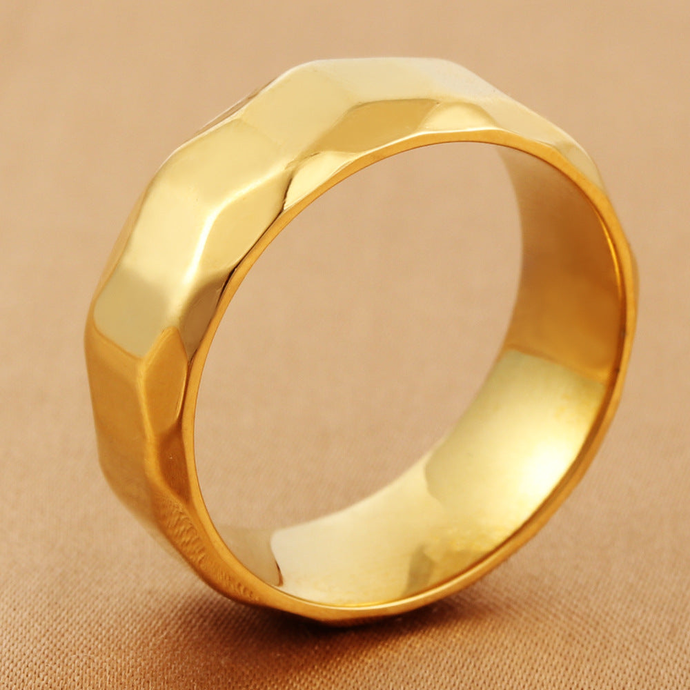 Personalized Titanium Steel Polygonal Men's Ring - Retro Multilateral Trendy Accessory