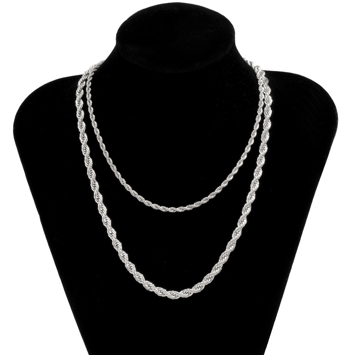 Planderful Vienna Verve Twist Chain Geometric Necklace For Women Mixed Metal Hip Hop Style Statement