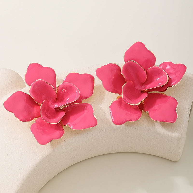 Planderful Vienna Verve Earrings – Exaggerated Multi-Layer Flower Design