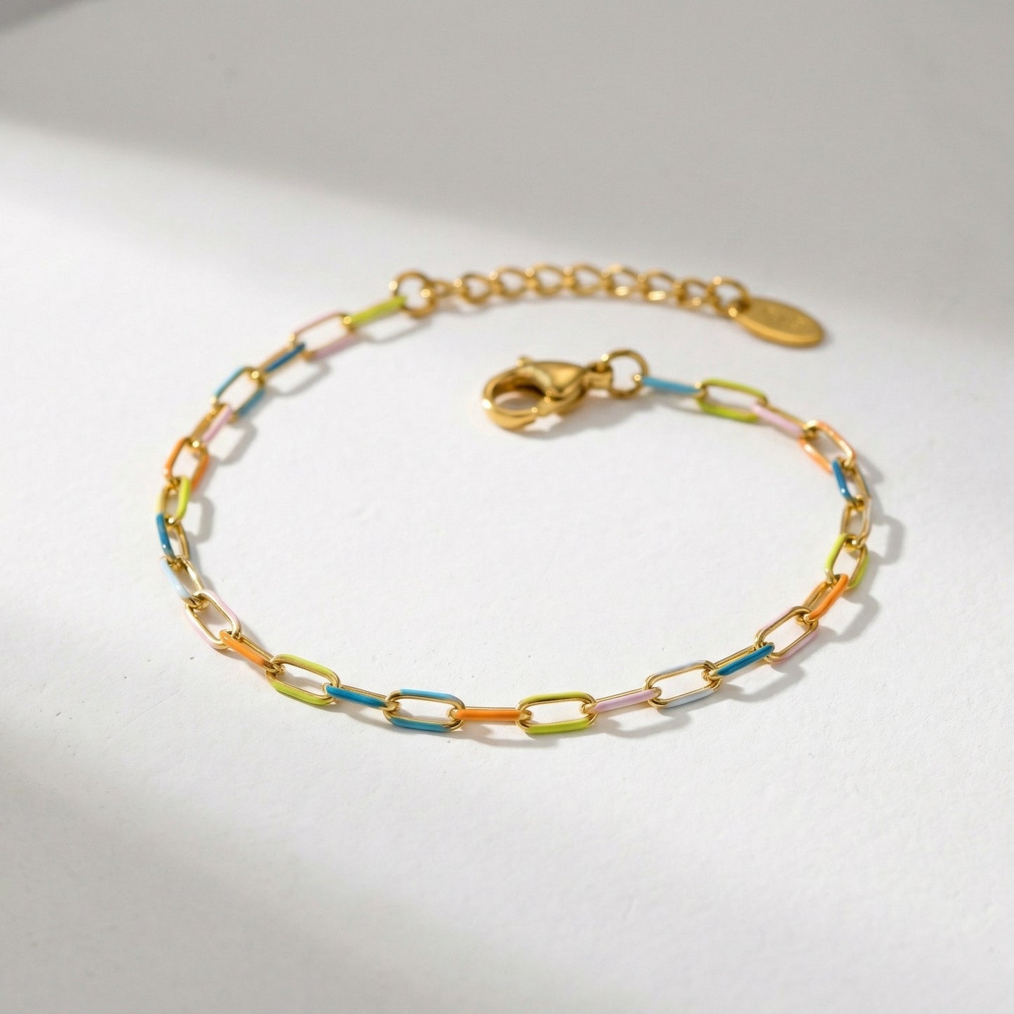 Stainless Steel Bohemian Color Oil Drop Bracelet Necklace