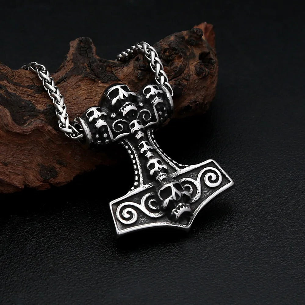 Punk Skull Stainless Steel Men's Pendant Necklace