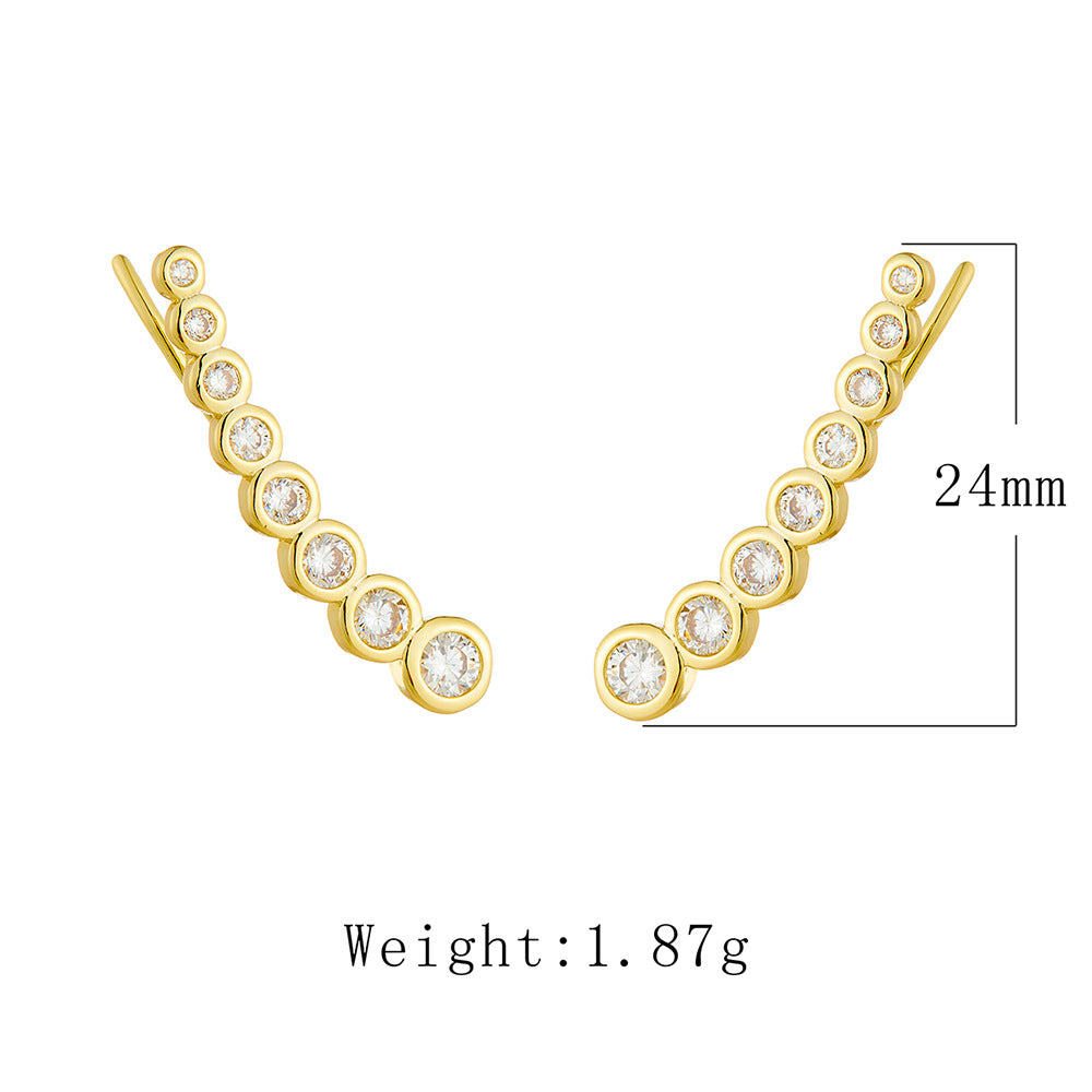 S925 Sterling Silver Zircon Ear Hook Clip European Niche Earrings