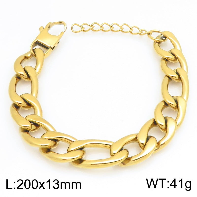 Figaro Titanium Steel Bracelet – Daily Unisex Neutral Wind Element Chain Nk Chain Bracelet