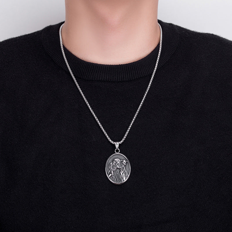 Titanium Steel Necklace - Statement Shepherd Dog Pendant