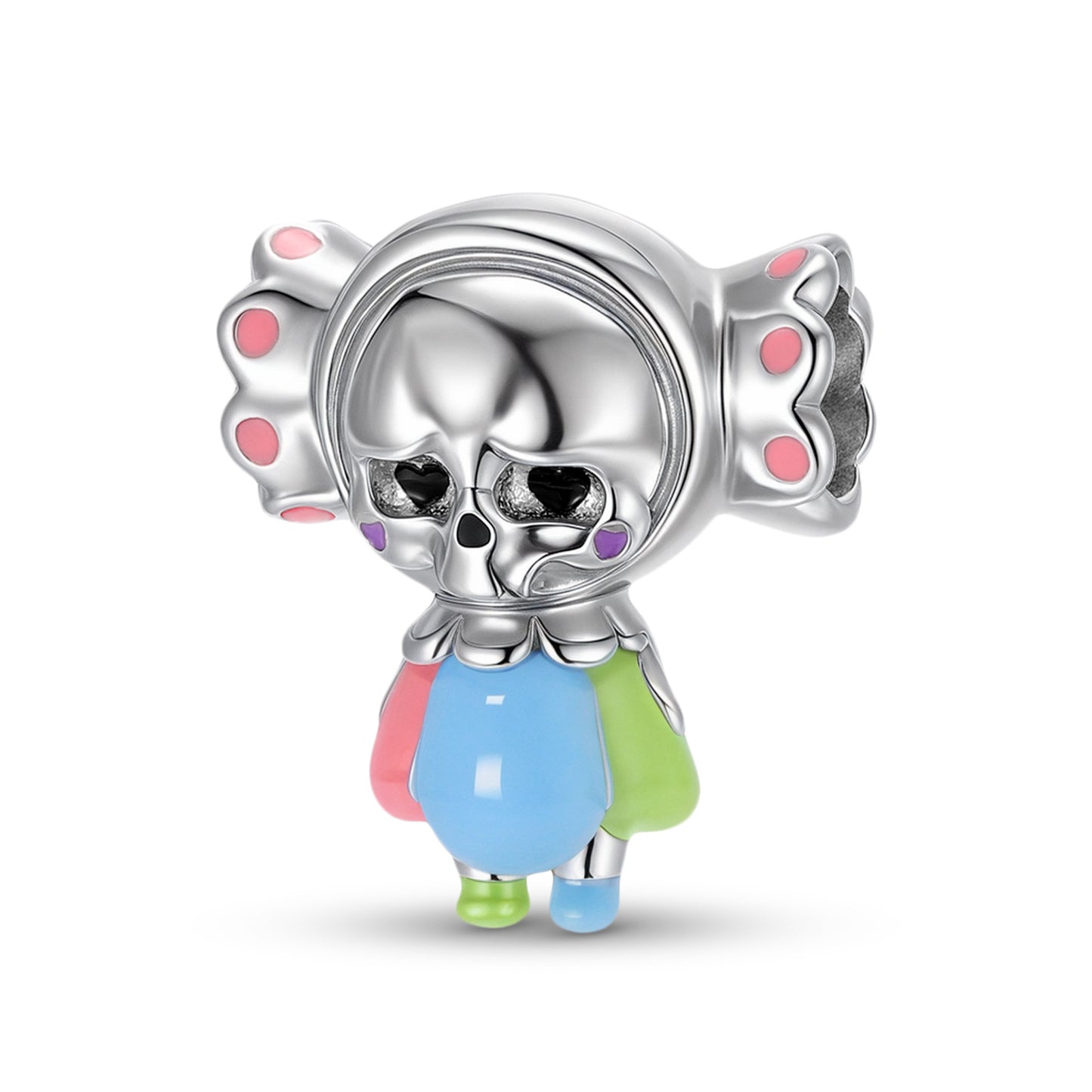 Planderful Jewelry Sterling Silver Beading Pendant Candy Skull Epoxy DIY Handcrafted Charm