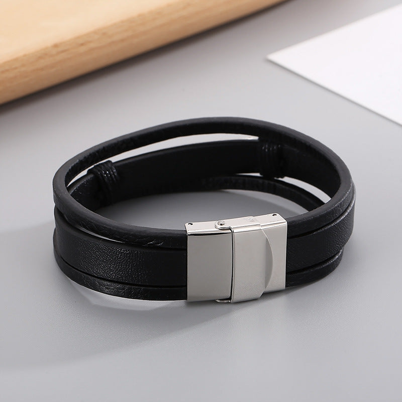 Planderful Titanium Steel Bracelet For Men Woven Design