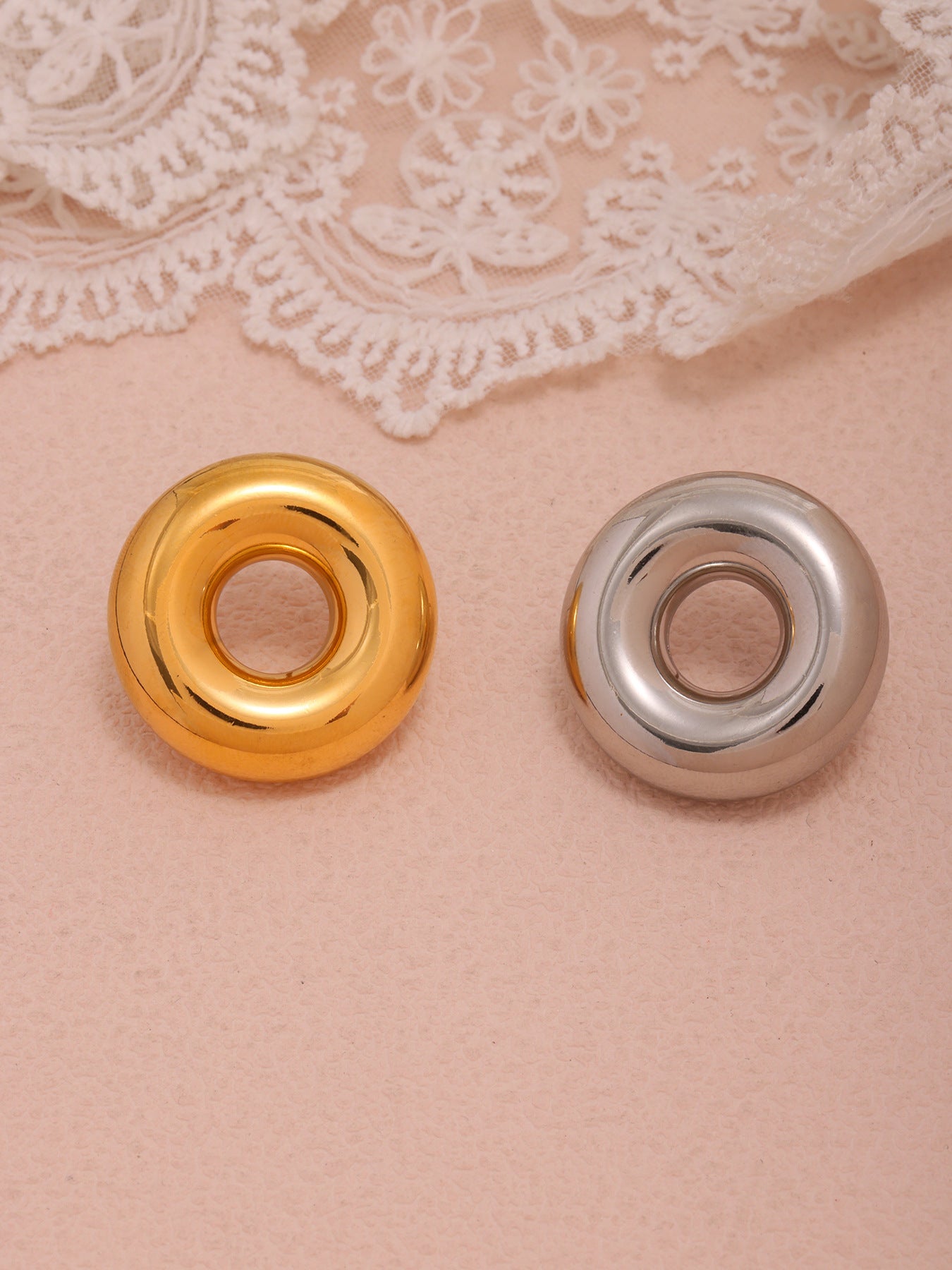 Planderful 18K Gold Plated Circle Hollow Earrings For Women