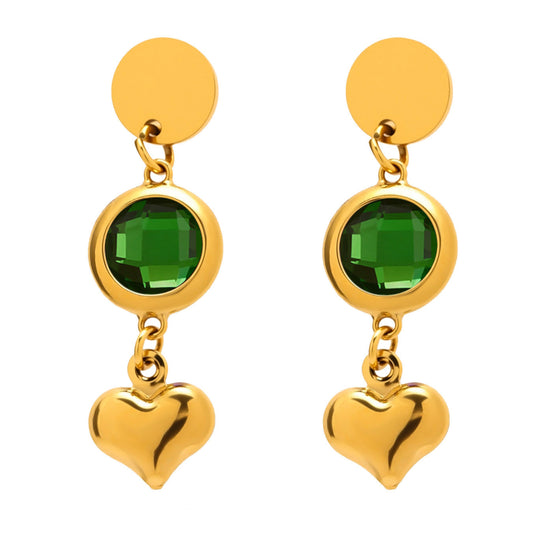 Planderful Czech Glass Love Fringe Earrings 18K Gold Women