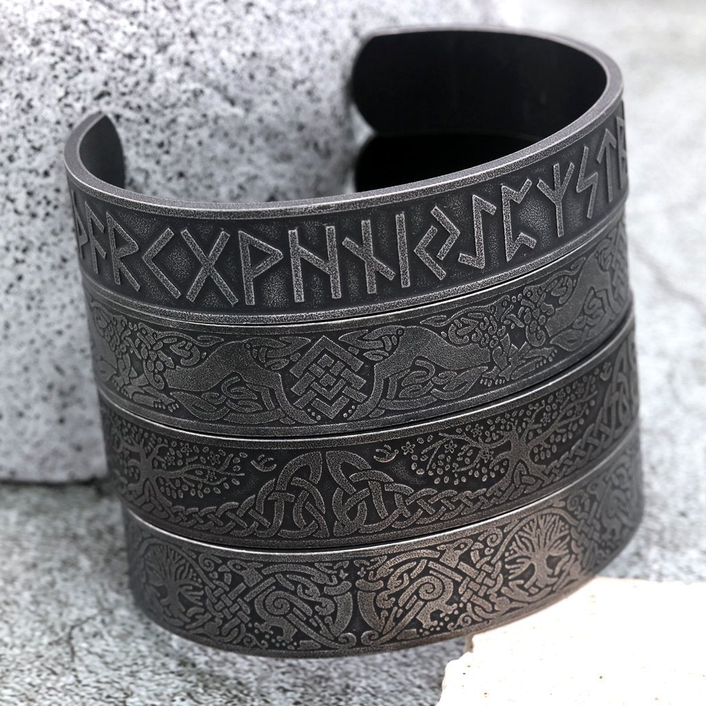 Planderful Viking Stainless Steel Bracelet For Men Vintage Totem CBracelet Durable Iconic Gift