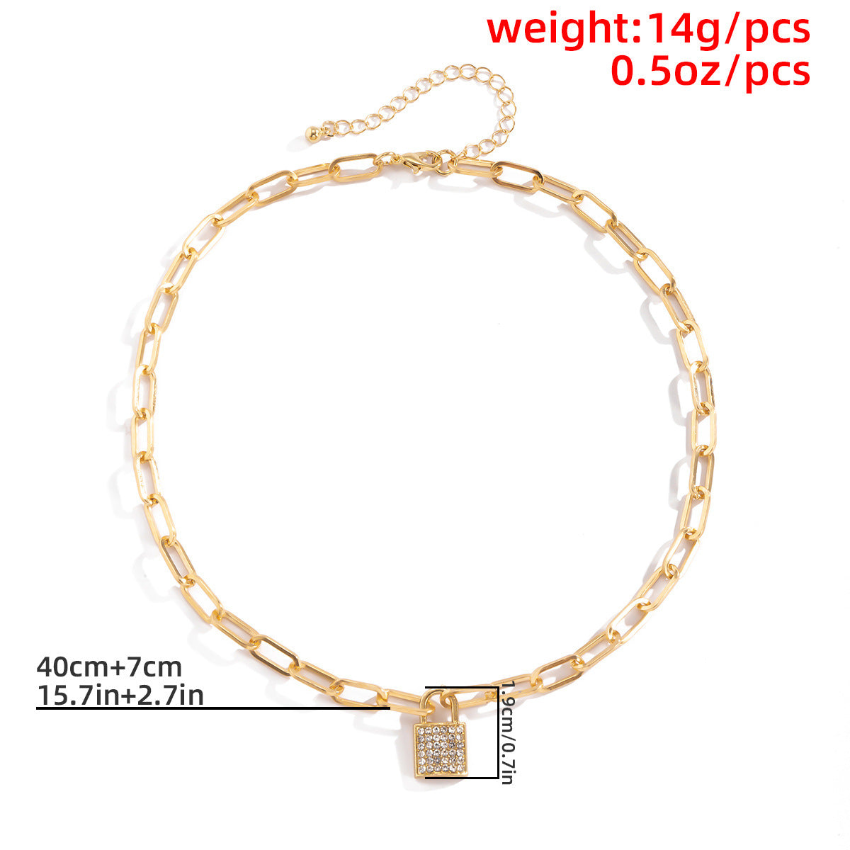 Planderful Vienna Verve Zircon Clavicle Lock Necklace for Women Geometric Cross Statement Jewelry