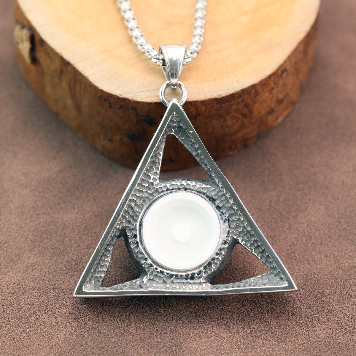Punk Triangular Stainless Steel Men's Pendant Necklace