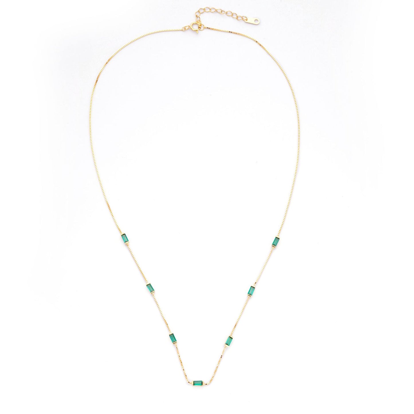 Necklace Wholesale Women's S925 Sterling Silver Emerald Zircon