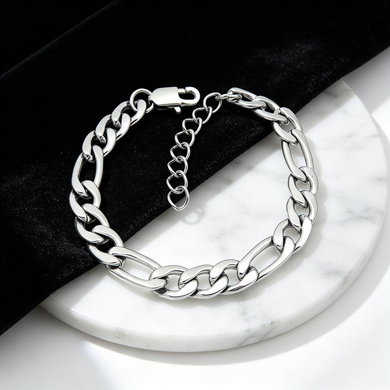 Figaro Titanium Steel Bracelet – Daily Unisex Neutral Wind Element Chain Nk Chain Bracelet