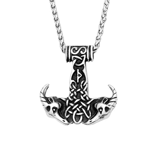 Viking Anchor Stainless Steel Men's Pendant Necklace