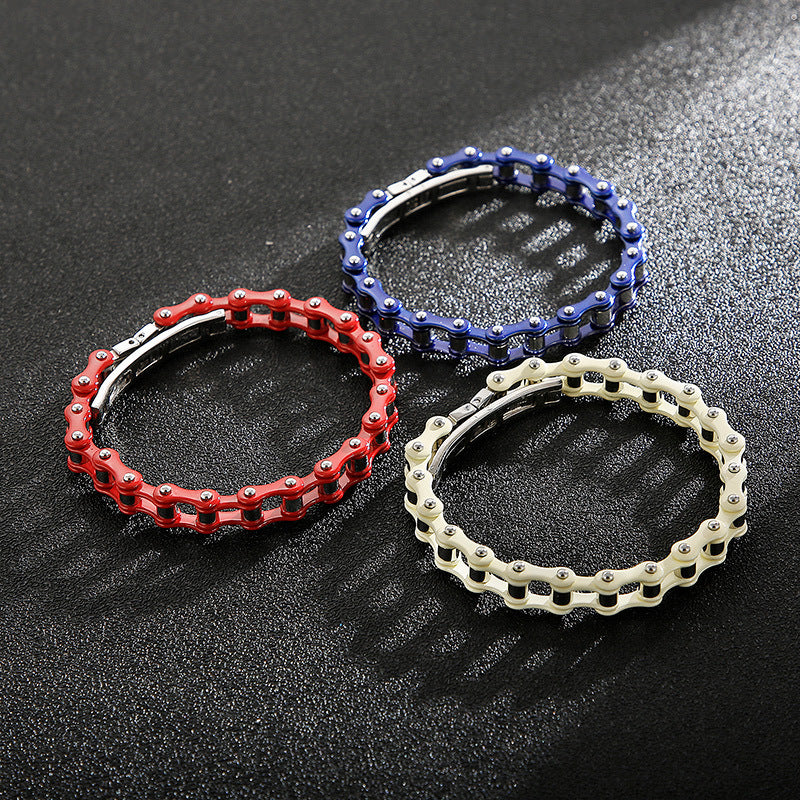 Titanium Steel Men's Bracelet with Multicolor European and American Fashion Touch