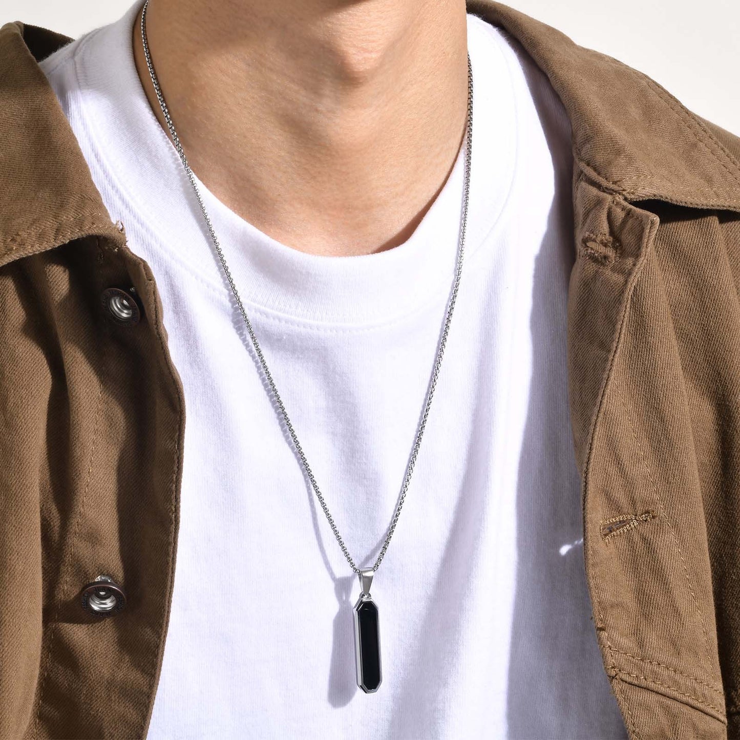 European And American Simple Personalized Geometric Necklace Steel For Men