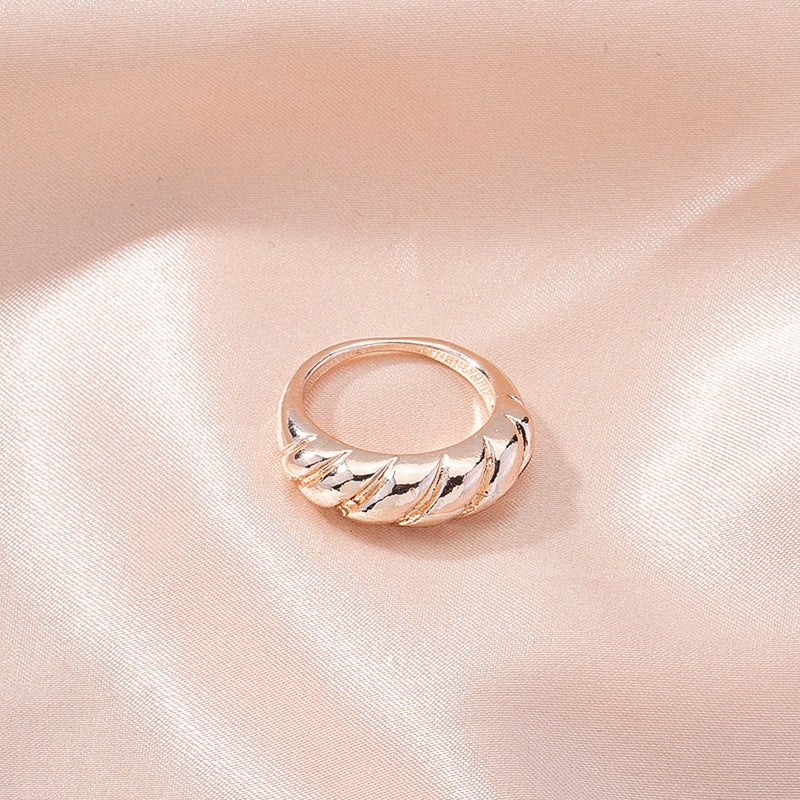 Chic Japanese and Korean Metal Texture Rings for Women - Wholesale Minimalist Alloy Design