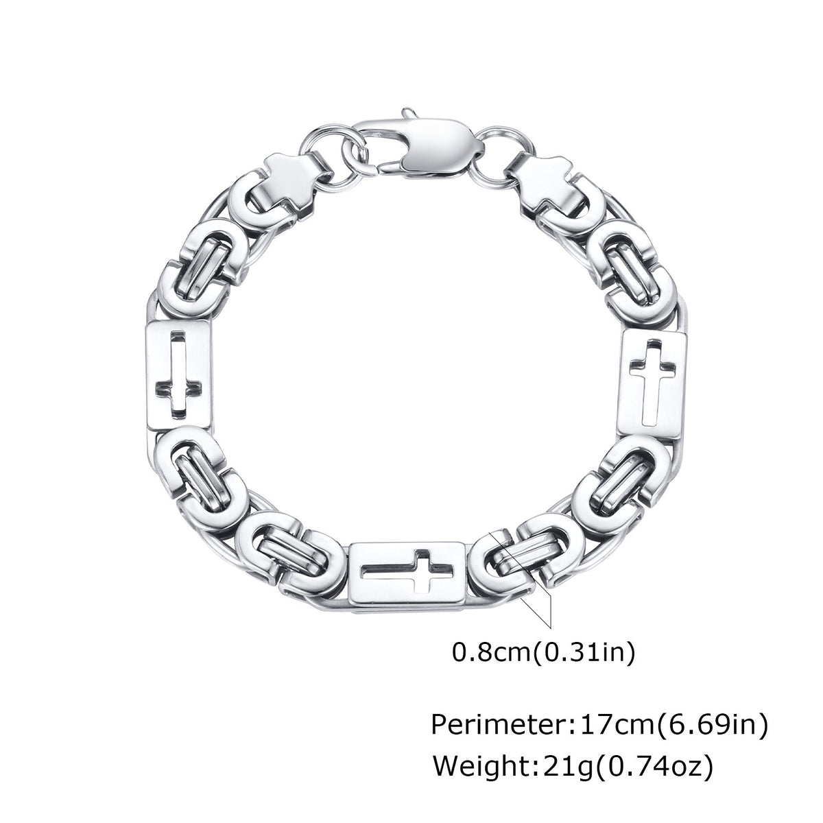 Cross Stainless Steel Bracelet for Men