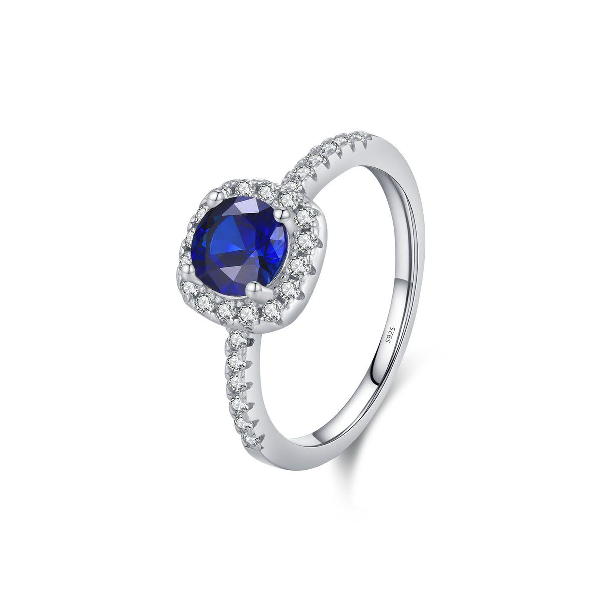 925 Sterling Silver Sapphire-Color Ring