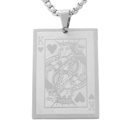 Personalized Retro Titanium Steel Playing Card Pendant Necklace for Men
