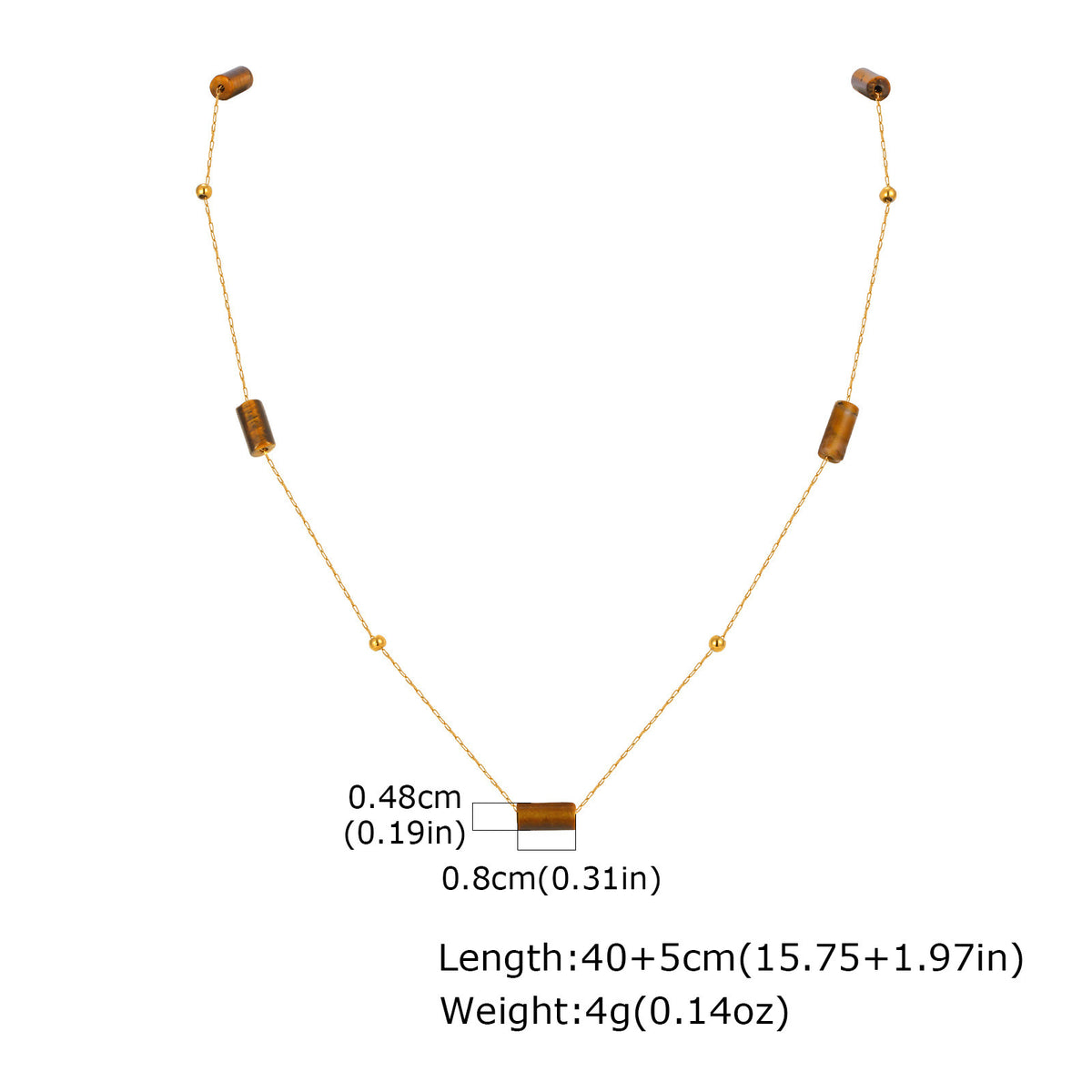 Stainless Steel Natural Tiger's Eye Stone Color Cut Beads – Bead Partition Necklace