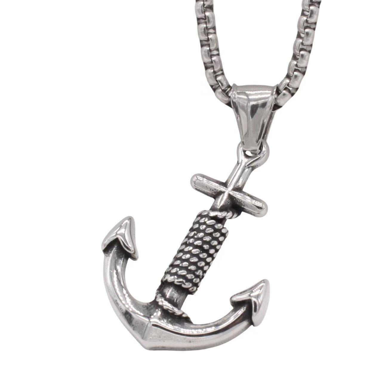 Planderful Titanium Steel Boat Anchor Pendant Unisex Retro Charm Durability For Men And Women