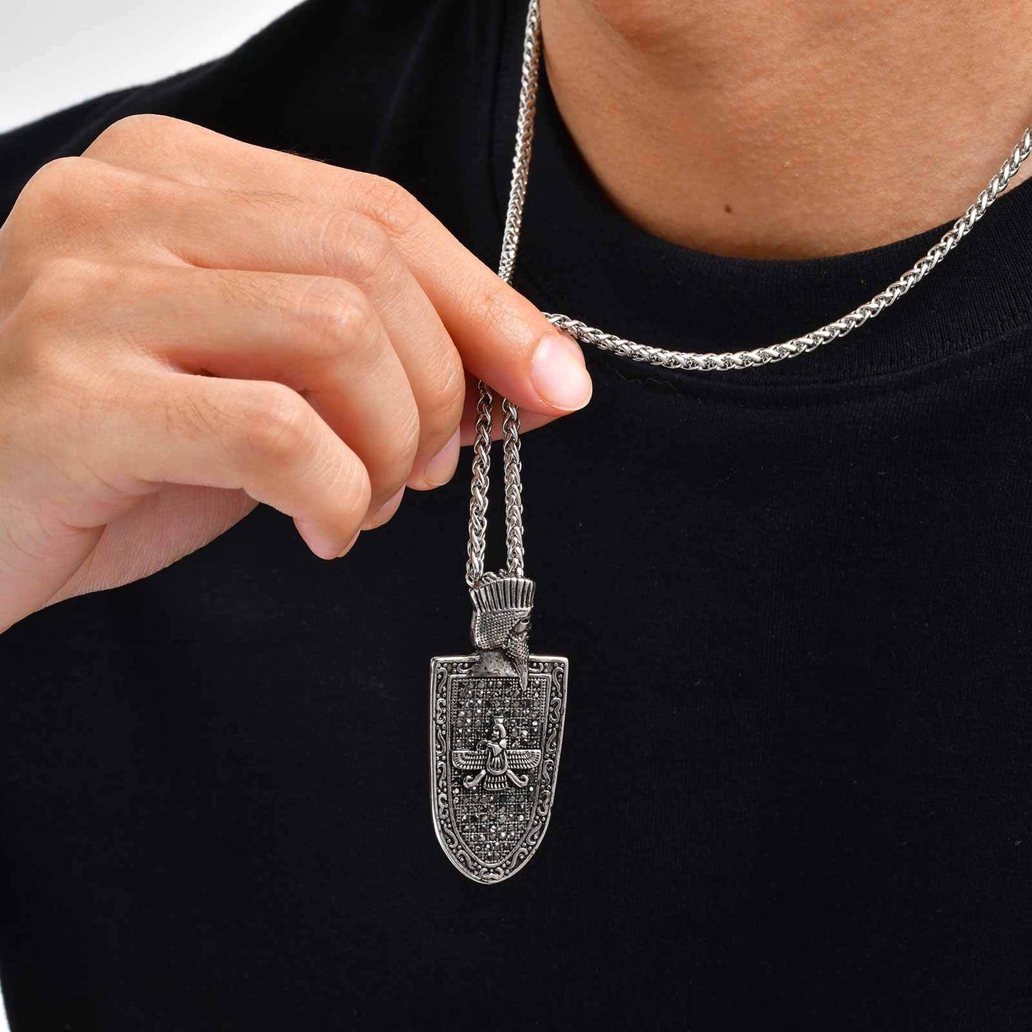 Planderful Personalized Cultural Pendant For Men Gun Metal