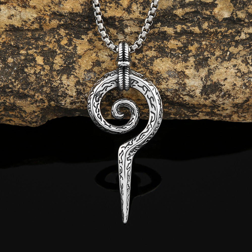 Stylish Titanium Steel Snake Scepter Necklace for Men