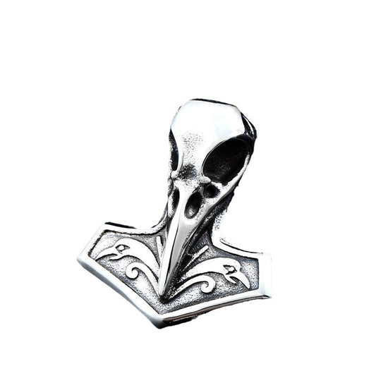 Men's Titanium Steel Viking Crow Head Pendant - Strength and Style Redefined